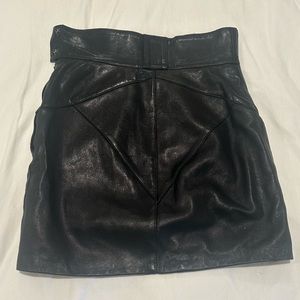 Alaia Black Leather Skirt